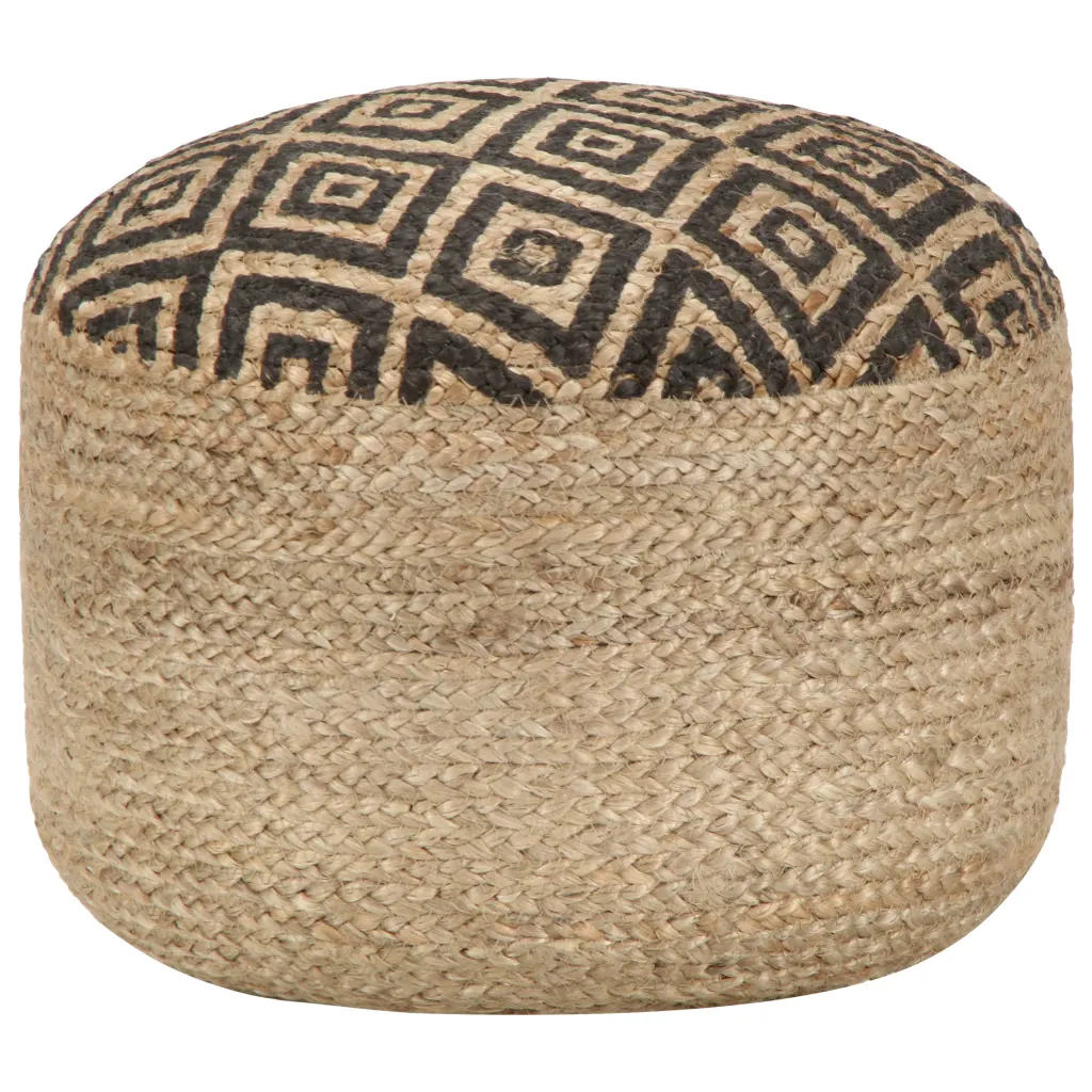 VidaXL Handmade Pouffe Black 45x30 cm Jute