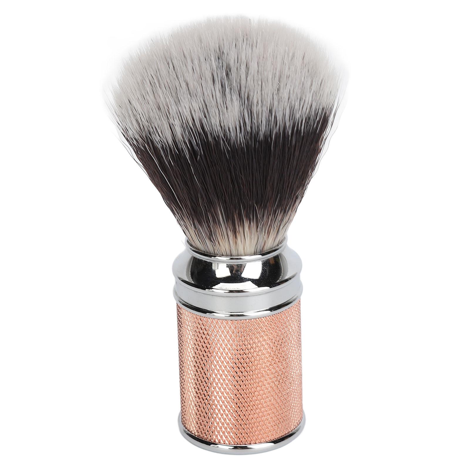 Koogeelife Nylon Beard Foaming Brush Curved Handle Cleaning Synthetic Lather Beard Foaming Brush Rose Gold