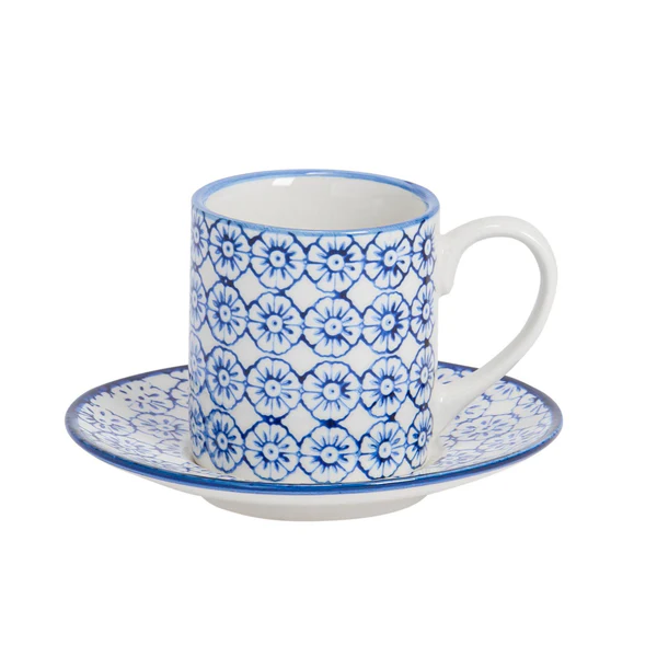 Nicola Spring Flower Print Espresso Cup & Saucer blue,brown