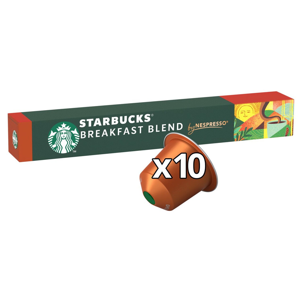 Starbucks by Nespresso Breakfast Blend Medium Coffee Pods x10